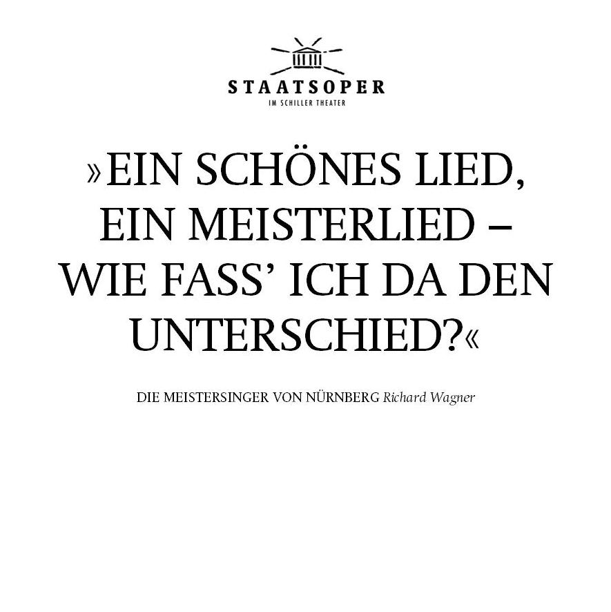 Zwischen den Zeilen - Die Meistersinger von Nürnberg